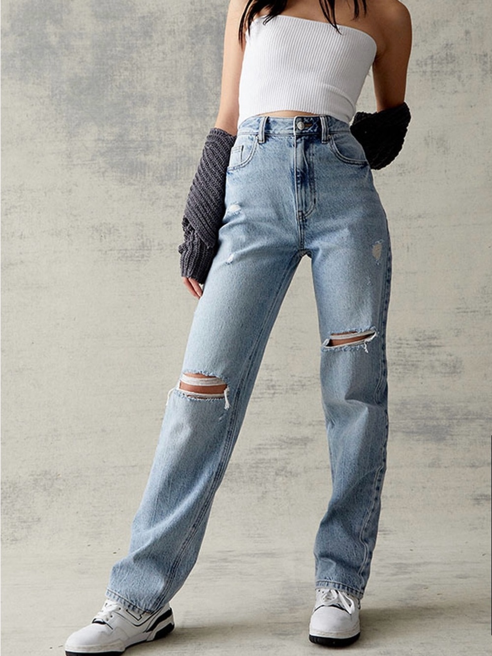 PacSun 90s Boyfriend Jeans Light Wash Ripped Distressed Size 27